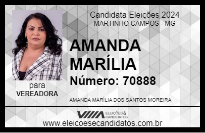 Candidato AMANDA MARÍLIA 2024 - MARTINHO CAMPOS - Eleições