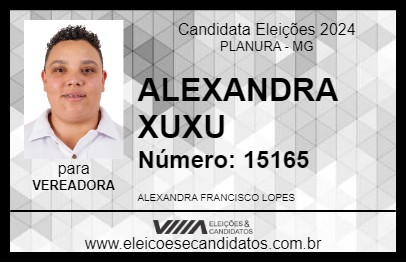 Candidato ALEXANDRA XUXU 2024 - PLANURA - Eleições