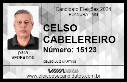 Candidato CELSO CABELEREIRO 2024 - PLANURA - Eleições