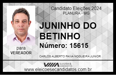 Candidato JUNINHO DO BETINHO 2024 - PLANURA - Eleições