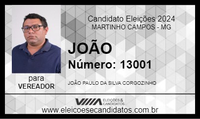 Candidato JOÃO 2024 - MARTINHO CAMPOS - Eleições