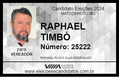 Candidato RAPHAEL TIMBÓ 2024 - MATOZINHOS - Eleições