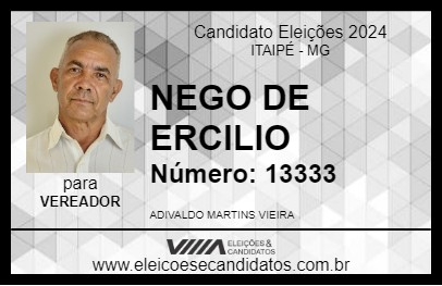 Candidato NEGO DE ERCILIO 2024 - ITAIPÉ - Eleições