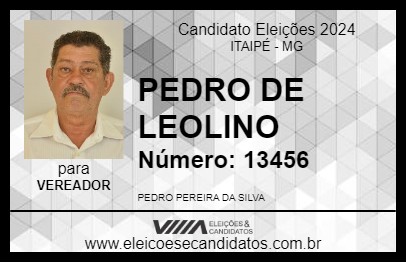 Candidato PEDRO DE LEOLINO 2024 - ITAIPÉ - Eleições