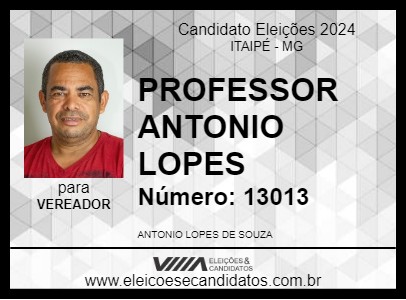 Candidato PROFESSOR ANTONIO LOPES 2024 - ITAIPÉ - Eleições