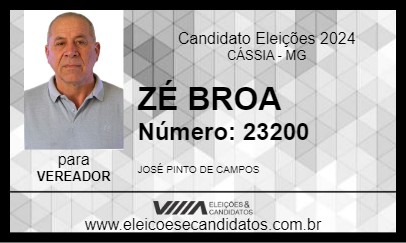 Candidato ZÉ BROA 2024 - CÁSSIA - Eleições