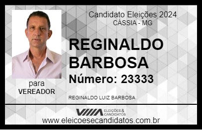 Candidato REGINALDO BARBOSA 2024 - CÁSSIA - Eleições