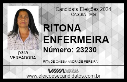 Candidato RITONA ENFERMEIRA 2024 - CÁSSIA - Eleições