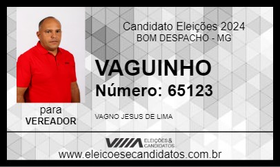 Candidato VAGUINHO 2024 - BOM DESPACHO - Eleições