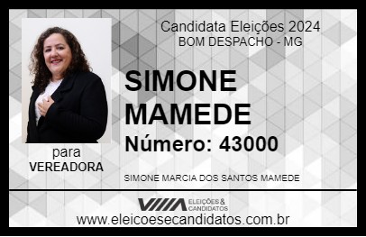 Candidato SIMONE MAMEDE 2024 - BOM DESPACHO - Eleições