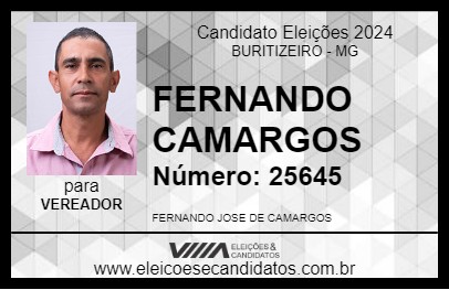 Candidato FERNANDO CAMARGOS 2024 - BURITIZEIRO - Eleições