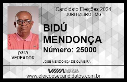 Candidato BIDÚ MENDONÇA 2024 - BURITIZEIRO - Eleições