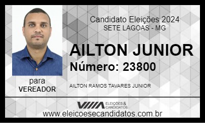 Candidato AILTON JUNIOR 2024 - SETE LAGOAS - Eleições