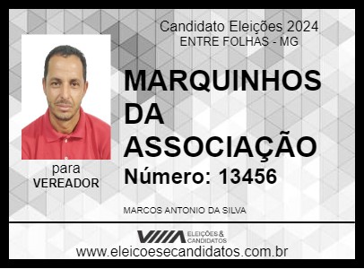 Candidato MARQUINHOS DA ASSOCIAÇÃO 2024 - ENTRE FOLHAS - Eleições