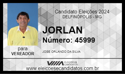 Candidato JORLAN 2024 - DELFINÓPOLIS - Eleições