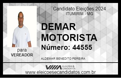 Candidato DEMAR MOTORISTA 2024 - ITUMIRIM - Eleições