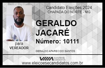 Candidato GERALDO JACARÉ 2024 - CHAPADA DO NORTE - Eleições