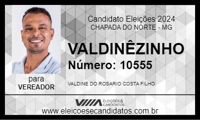 Candidato VALDINÊZINHO 2024 - CHAPADA DO NORTE - Eleições