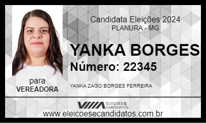 Candidato YANKA BORGES 2024 - PLANURA - Eleições