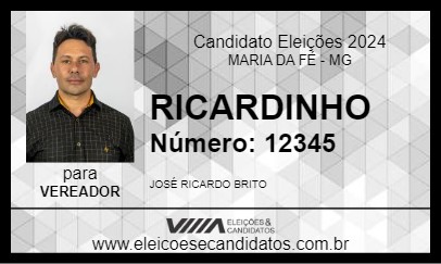 Candidato RICARDINHO 2024 - MARIA DA FÉ - Eleições