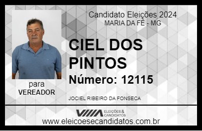 Candidato CIEL DOS PINTOS 2024 - MARIA DA FÉ - Eleições