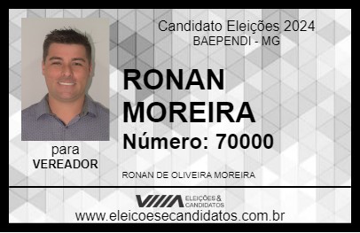 Candidato RONAN MOREIRA 2024 - BAEPENDI - Eleições