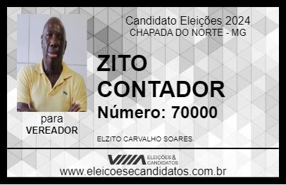 Candidato ZITO CONTADOR 2024 - CHAPADA DO NORTE - Eleições