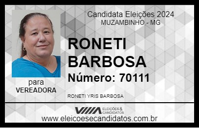 Candidato RONETI BARBOSA 2024 - MUZAMBINHO - Eleições