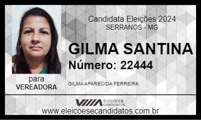 Candidato GILMA SANTINA 2024 - SERRANOS - Eleições