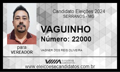 Candidato VAGUINHO 2024 - SERRANOS - Eleições