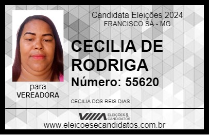 Candidato CECILIA DE RODRIGA 2024 - FRANCISCO SÁ - Eleições