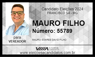 Candidato MAURO FILHO 2024 - FRANCISCO SÁ - Eleições