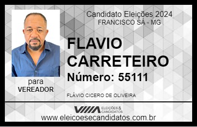 Candidato FLAVIO CARRETEIRO 2024 - FRANCISCO SÁ - Eleições