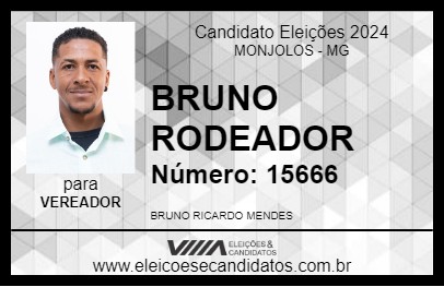 Candidato BRUNO RODEADOR 2024 - MONJOLOS - Eleições