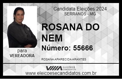 Candidato ROSANA DO NEM 2024 - SERRANOS - Eleições