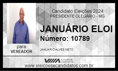 Candidato JANUÁRIO ELOI 2024 - PRESIDENTE OLEGÁRIO - Eleições