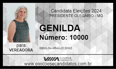 Candidato GENILDA 2024 - PRESIDENTE OLEGÁRIO - Eleições