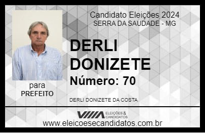 Candidato DERLI DONIZETE 2024 - SERRA DA SAUDADE - Eleições