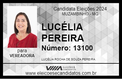 Candidato LUCÉLIA PEREIRA 2024 - MUZAMBINHO - Eleições