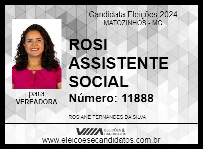 Candidato ROSI ASSISTENTE SOCIAL 2024 - MATOZINHOS - Eleições