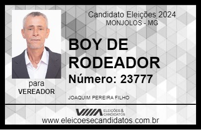 Candidato BOY DE RODEADOR 2024 - MONJOLOS - Eleições