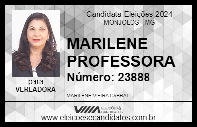 Candidato MARILENE PROFESSORA 2024 - MONJOLOS - Eleições