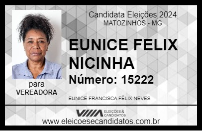 Candidato EUNICE FELIX  NICINHA 2024 - MATOZINHOS - Eleições