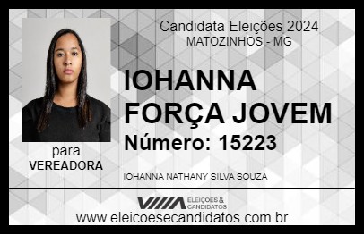 Candidato IOHANNA FORÇA JOVEM 2024 - MATOZINHOS - Eleições