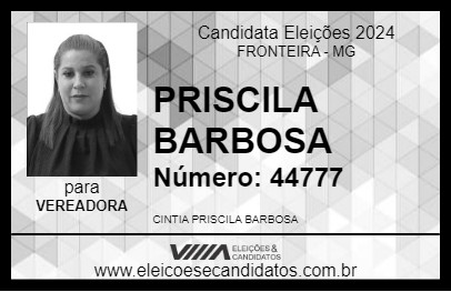 Candidato PRISCILA BARBOSA 2024 - FRONTEIRA - Eleições