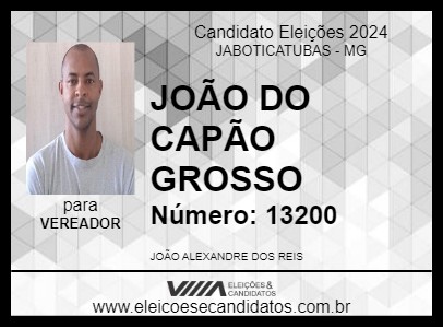 Candidato JOÃO ALEXANDRE DOS REIS 2024 - JABOTICATUBAS - Eleições