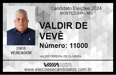 Candidato VALDIR DE VEVÊ 2024 - MONTEZUMA - Eleições