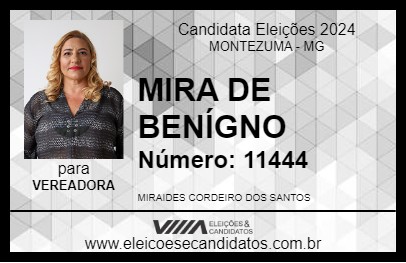 Candidato MIRA DE BENÍGNO 2024 - MONTEZUMA - Eleições