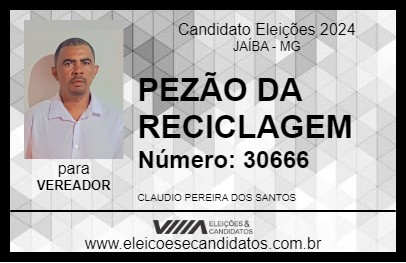 Candidato PEZÃO DA RECICLAGEM 2024 - JAÍBA - Eleições