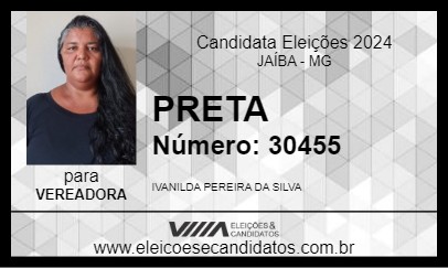 Candidato PRETA 2024 - JAÍBA - Eleições